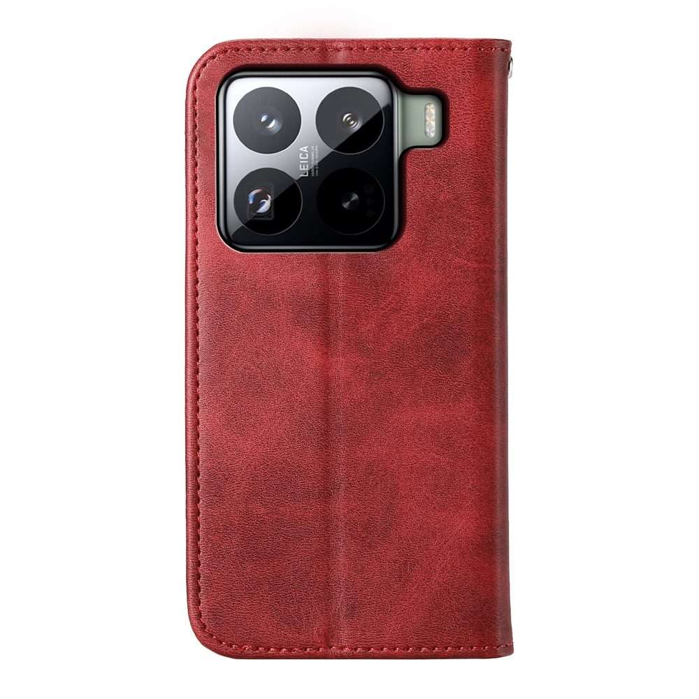 For Xiaomi 15 Pro Cubic Grid Calf Texture Magnetic Leather Phone Case(Red)
