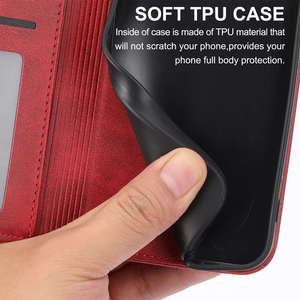 For Xiaomi 15 Pro Cubic Grid Calf Texture Magnetic Leather Phone Case(Red)