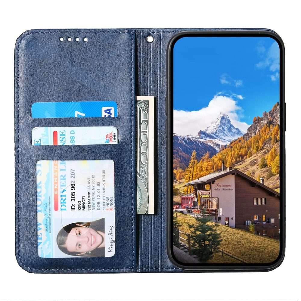For Xiaomi 15 Pro Cubic Grid Calf Texture Magnetic Leather Phone Case(Blue)