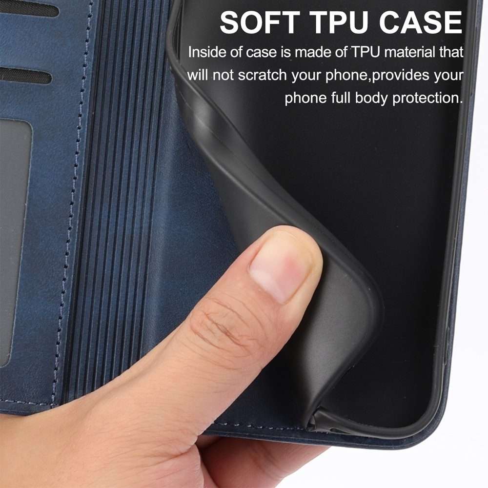 For Xiaomi 15 Pro Cubic Grid Calf Texture Magnetic Leather Phone Case(Blue)