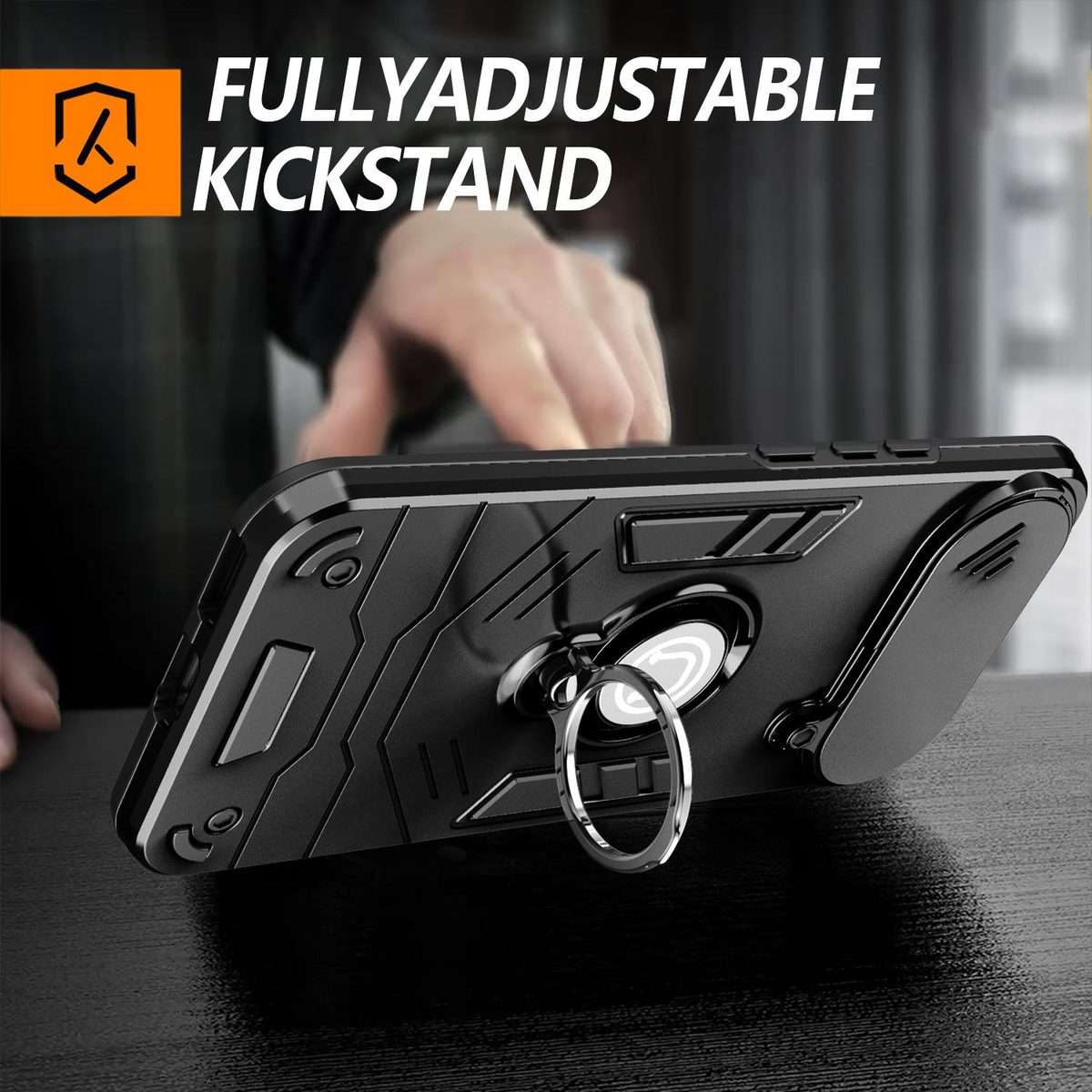 For Tecno Pova Slim 5G / Spark Slim 4G Camshield Ring Holder Phone Case(Black)
