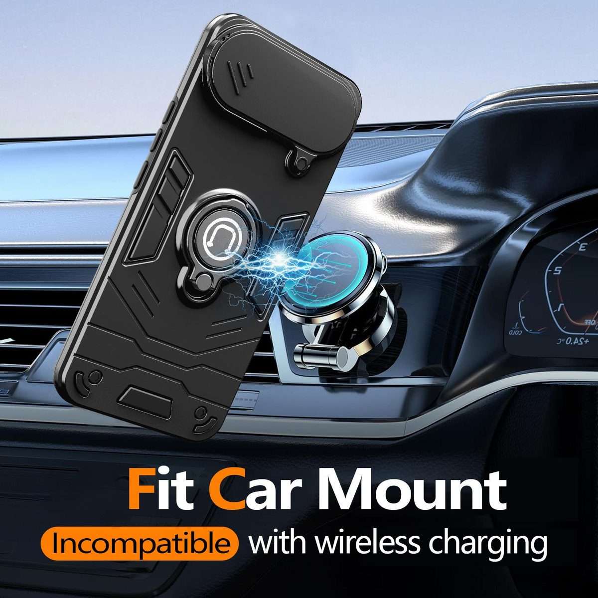 For Tecno Pova Slim 5G / Spark Slim 4G Camshield Ring Holder Phone Case(Black)