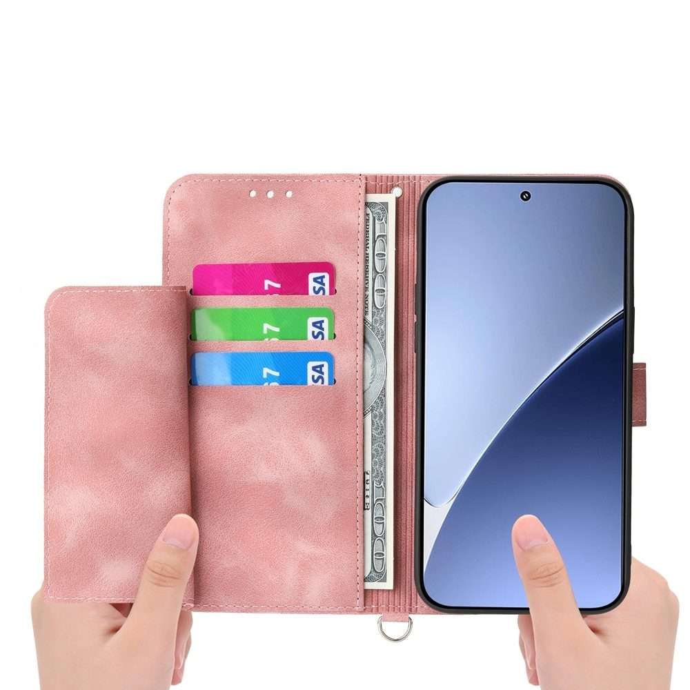 For Xiaomi 15 Pro Skin Feel Flowers Embossed Wallet Leather Phone Case(Pink)