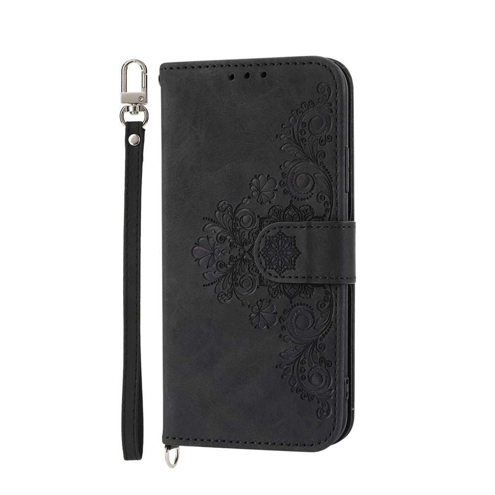 For Xiaomi 15 Pro Skin Feel Flowers Embossed Wallet Leather Phone Case(Black)
