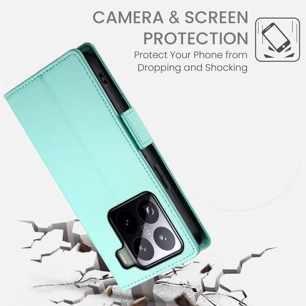 For Xiaomi 15 Pro Side Buckle Magnetic Frosted Leather Phone Case(Mint Green)