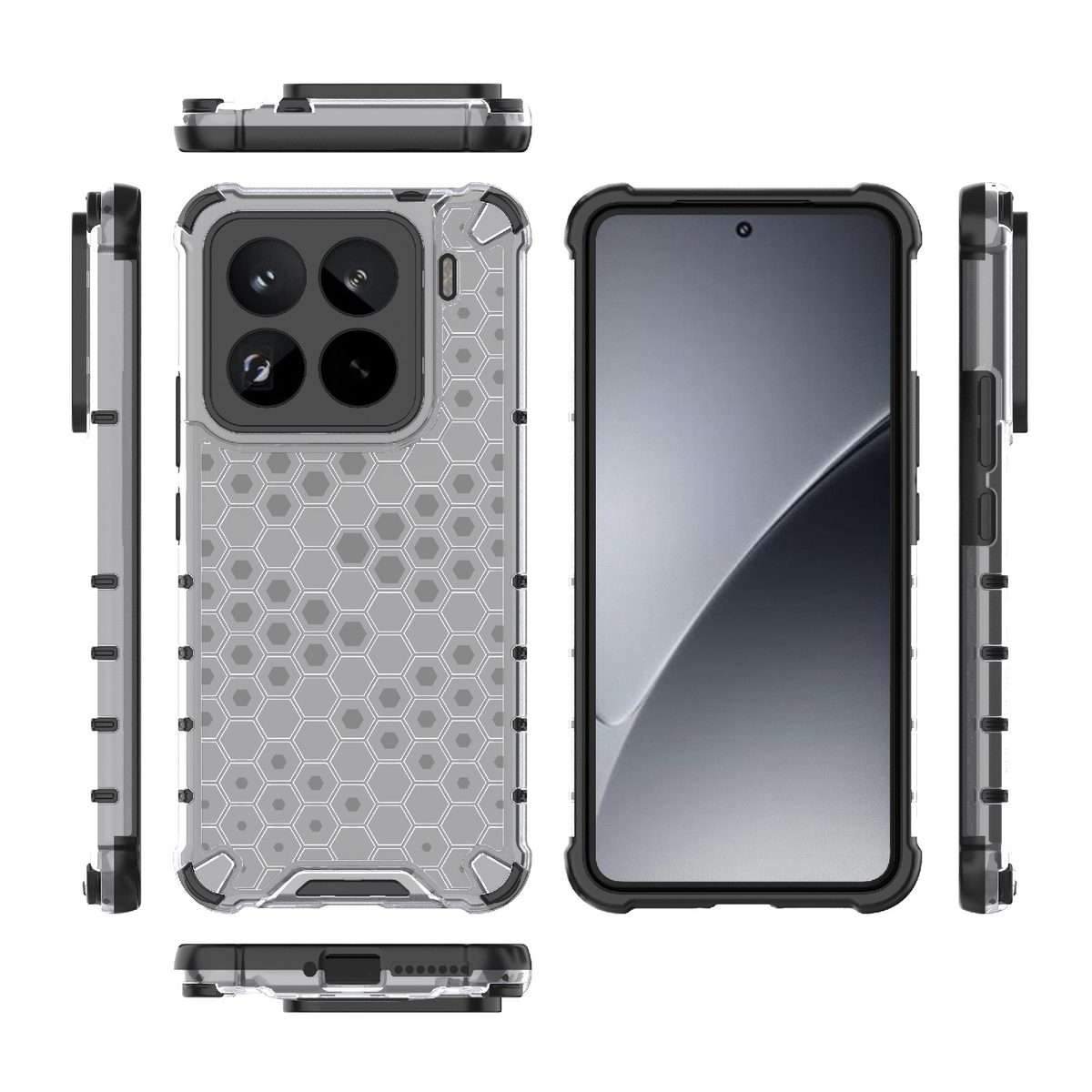 For Xiaomi 15 Pro 5G Honeycomb Shockproof Phone Case(White)