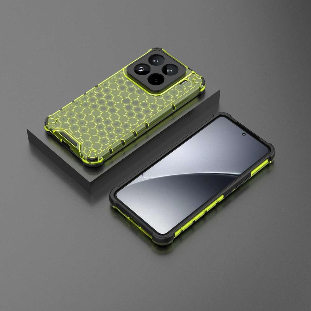 For Xiaomi 15 Pro 5G Honeycomb Shockproof Phone Case(Green)