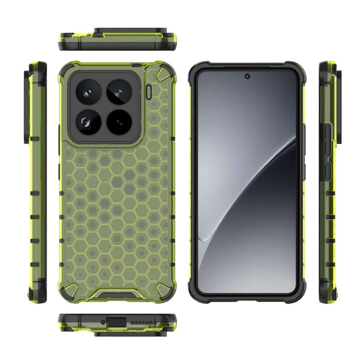 For Xiaomi 15 Pro 5G Honeycomb Shockproof Phone Case(Green)