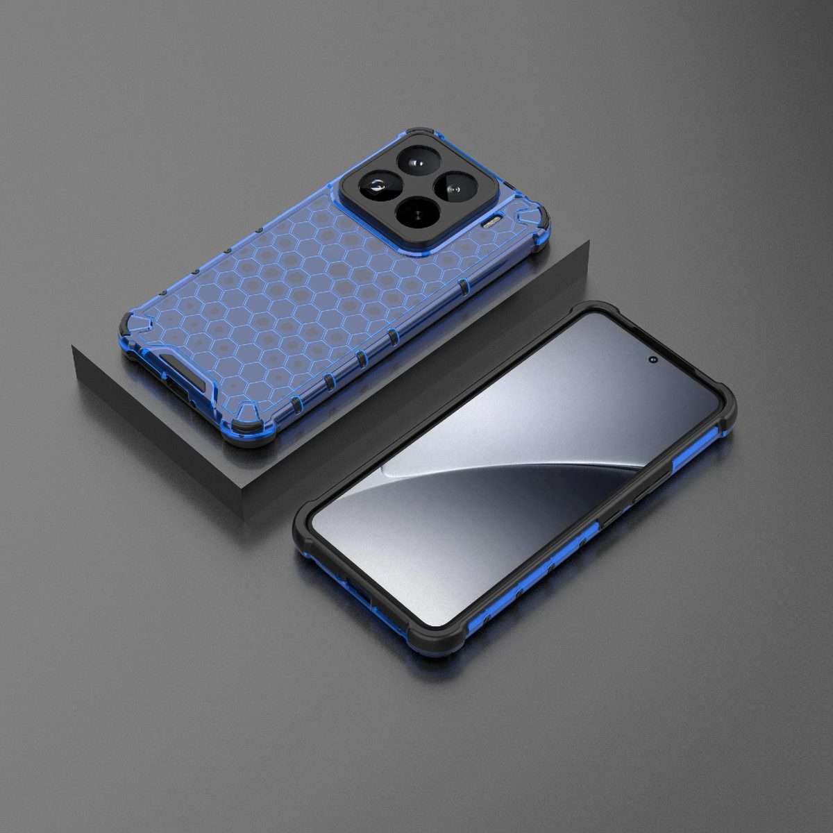 For Xiaomi 15 Pro 5G Honeycomb Shockproof Phone Case(Blue)
