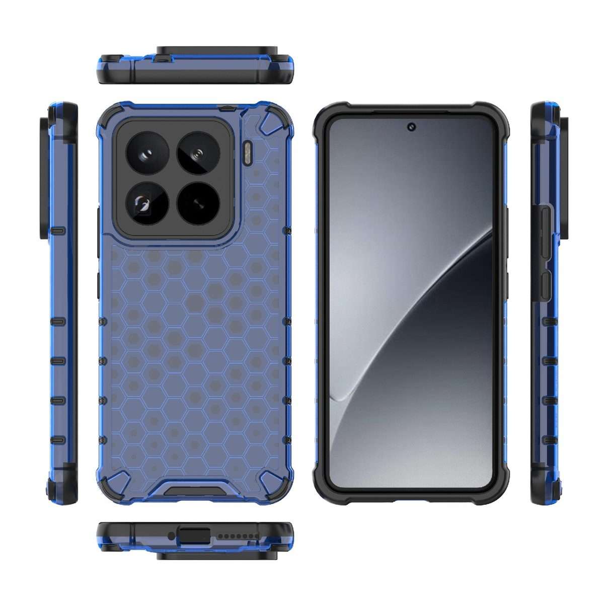 For Xiaomi 15 Pro 5G Honeycomb Shockproof Phone Case(Blue)