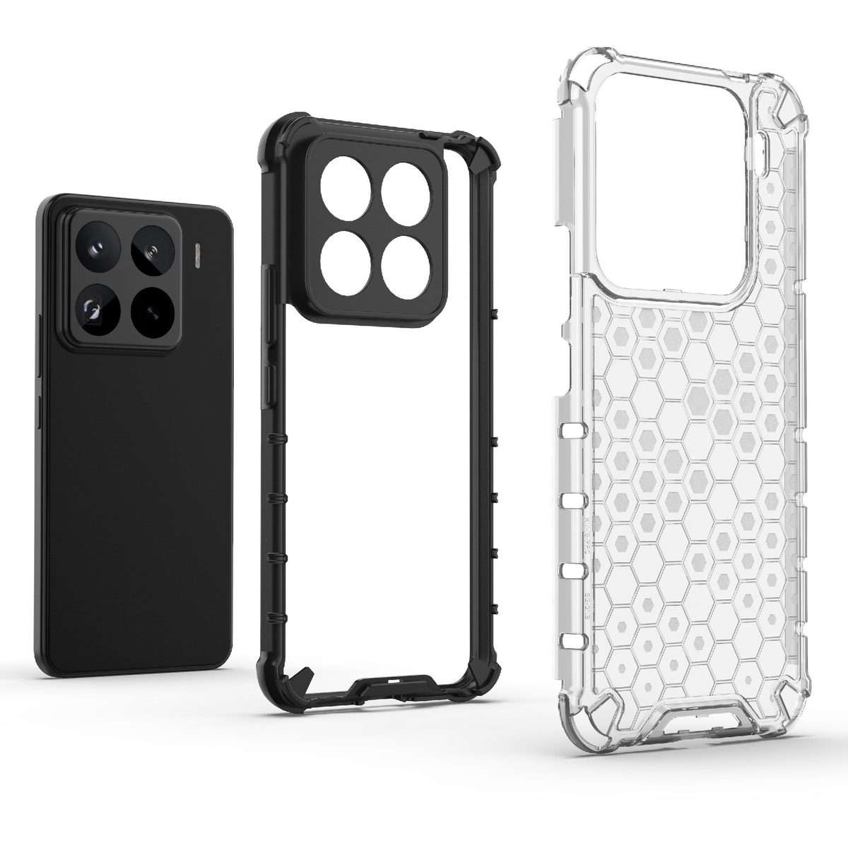 For Xiaomi 15 Pro 5G Honeycomb Shockproof Phone Case(Blue)