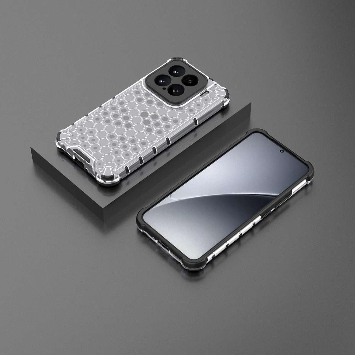For Xiaomi 15 5G Honeycomb Shockproof Phone Case(White)