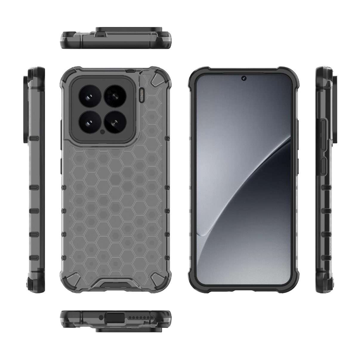 For Xiaomi 15 5G Honeycomb Shockproof Phone Case(Black)