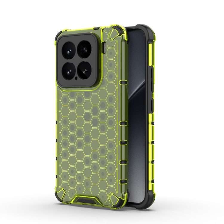 For Xiaomi 15 5G Honeycomb Shockproof Phone Case(Green)