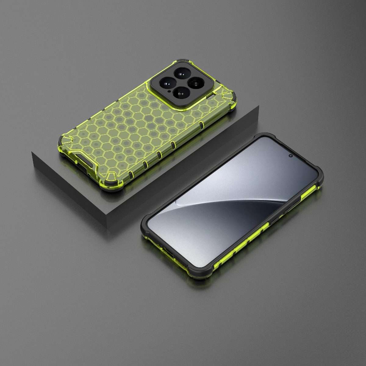 For Xiaomi 15 5G Honeycomb Shockproof Phone Case(Green)
