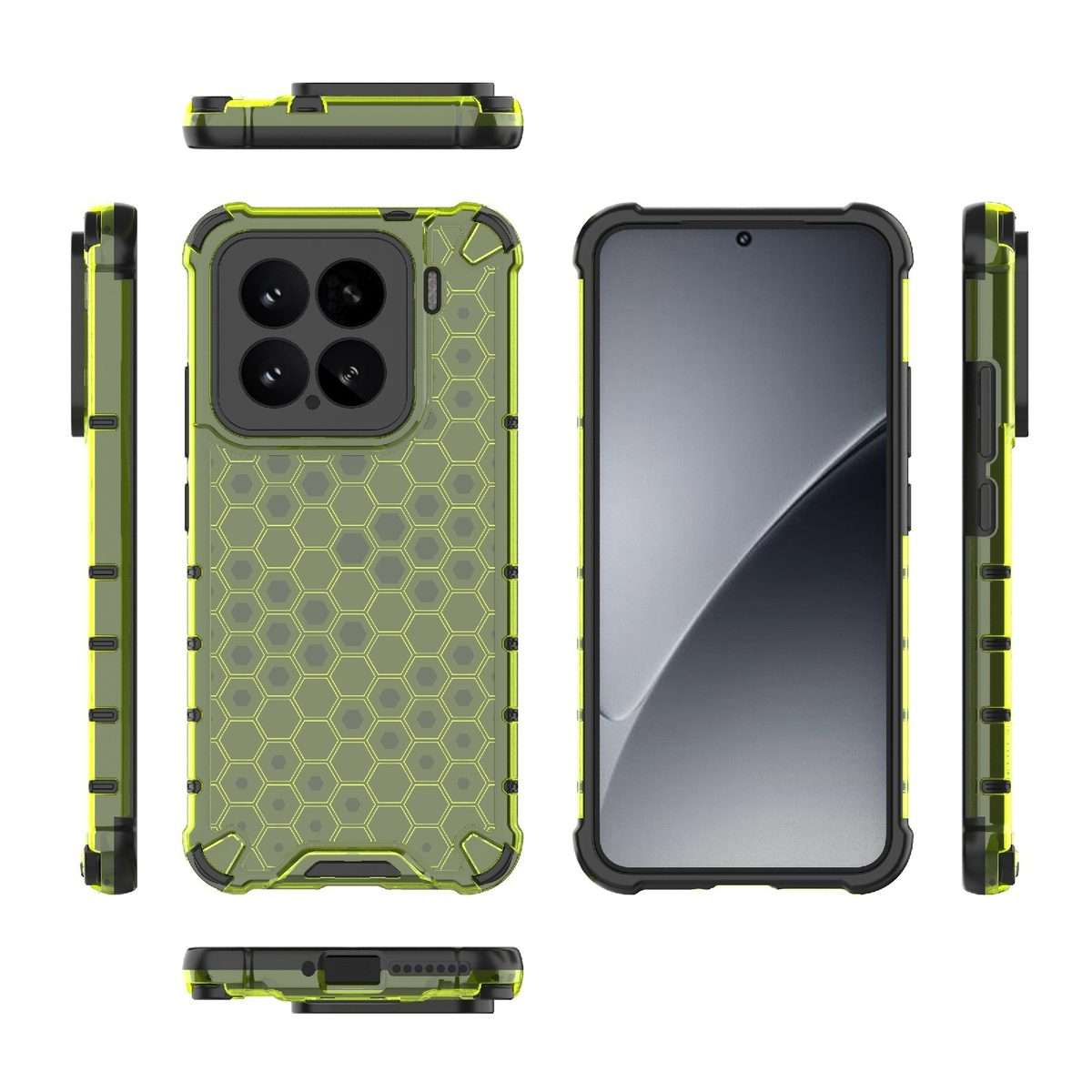 For Xiaomi 15 5G Honeycomb Shockproof Phone Case(Green)