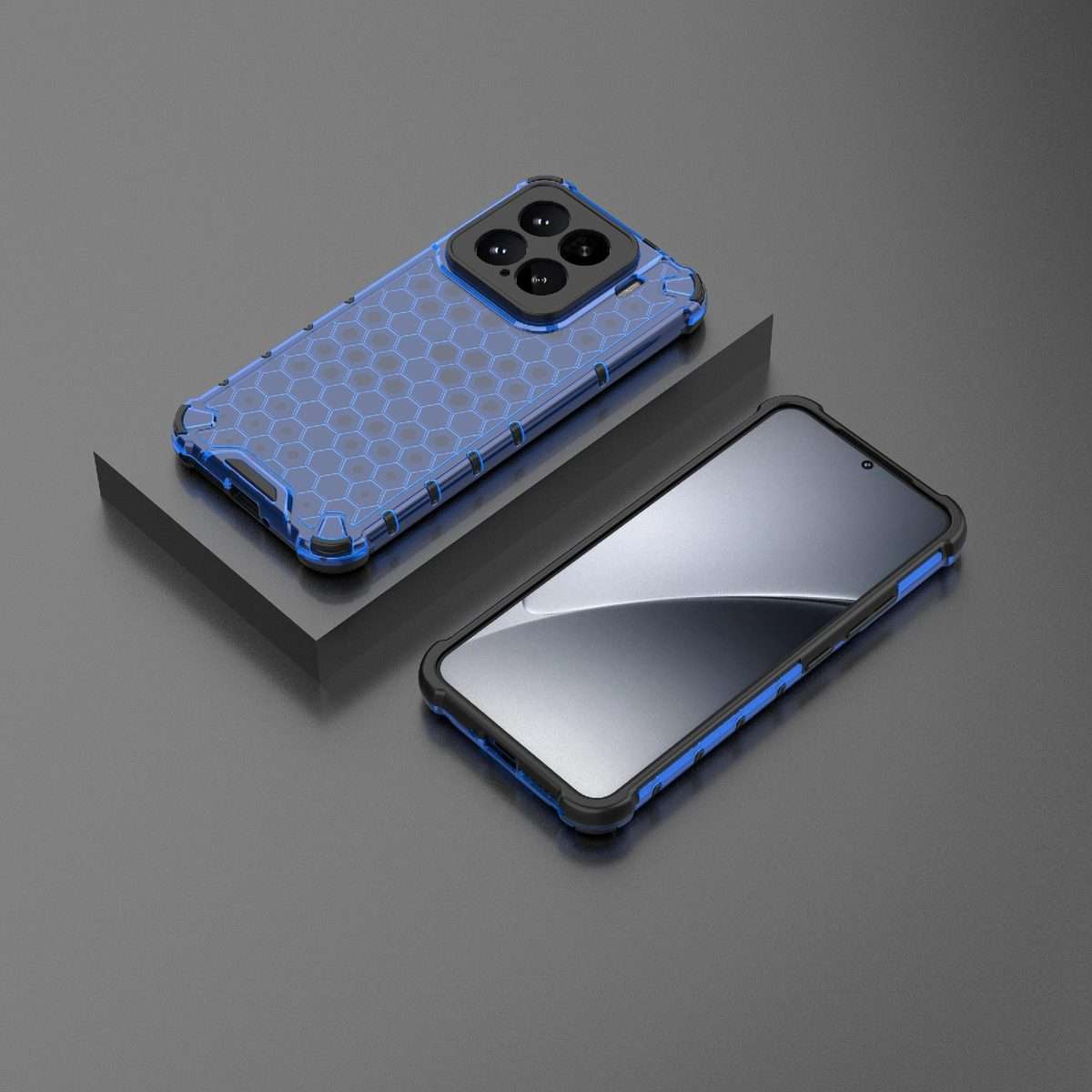 For Xiaomi 15 5G Honeycomb Shockproof Phone Case(Blue)