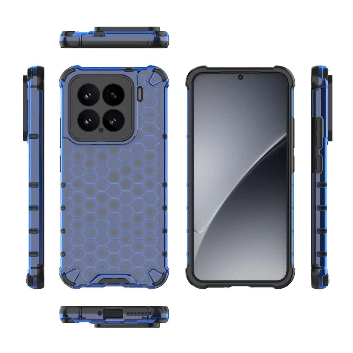 For Xiaomi 15 5G Honeycomb Shockproof Phone Case(Blue)