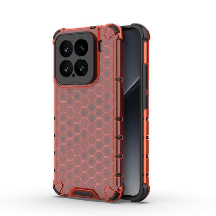 For Xiaomi 15 5G Honeycomb Shockproof Phone Case(Red)