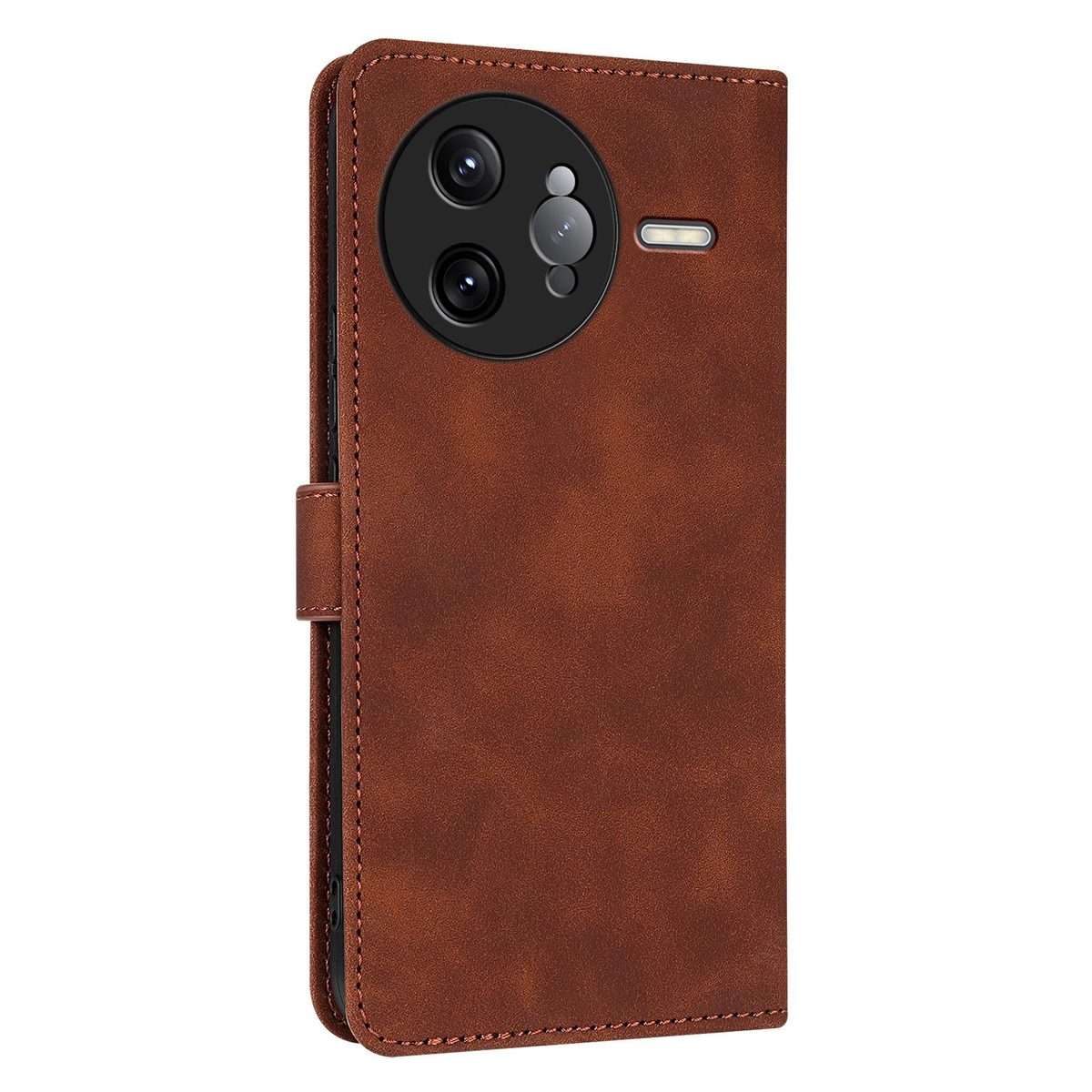 For Redmi K80 Pro AZNS Skin Feel Calf Texture Flip Leather Phone Case(Brown)