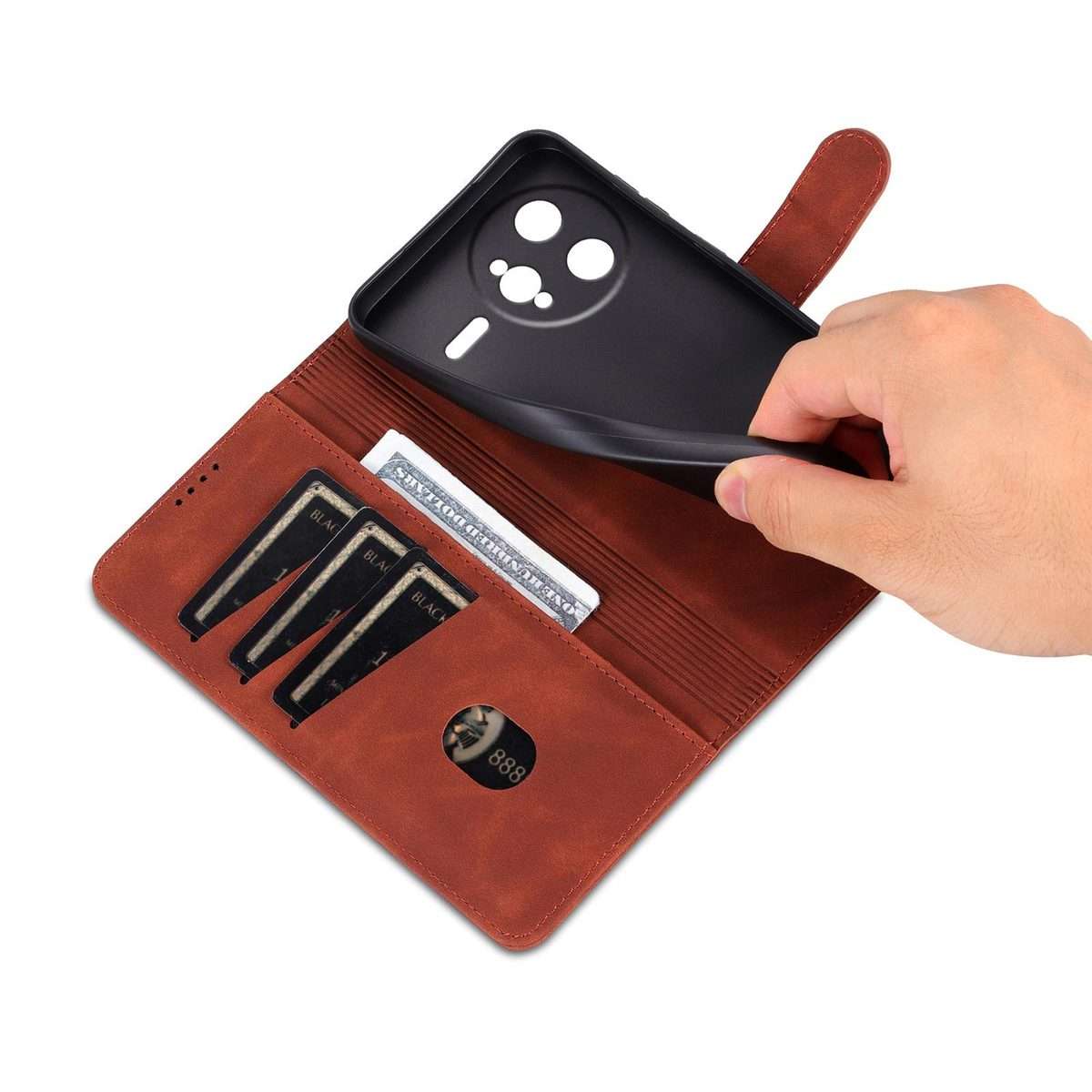 For Redmi K80 Pro AZNS Skin Feel Calf Texture Flip Leather Phone Case(Brown)