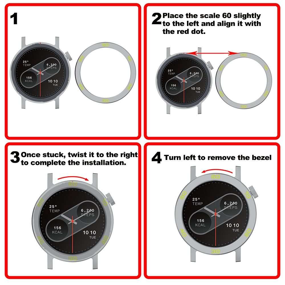 For Nothing CMF Watch Pro 2 Smart Watch Metal Bezel Number Ring Frame(Grey Red)