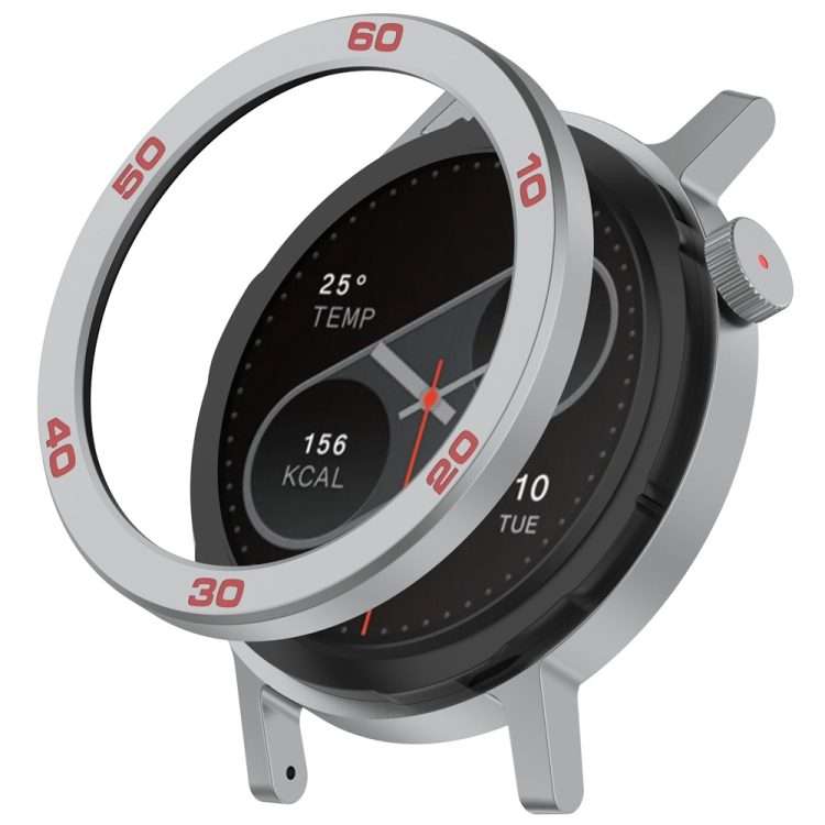 For Nothing CMF Watch Pro 2 Smart Watch Metal Bezel Number Ring Frame(Silver Red)