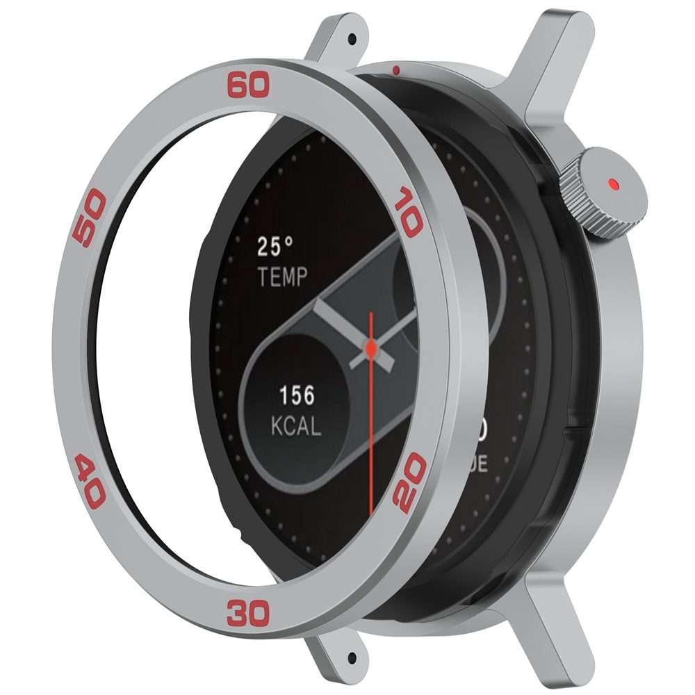 For Nothing CMF Watch Pro 2 Smart Watch Metal Bezel Number Ring Frame(Silver Red)