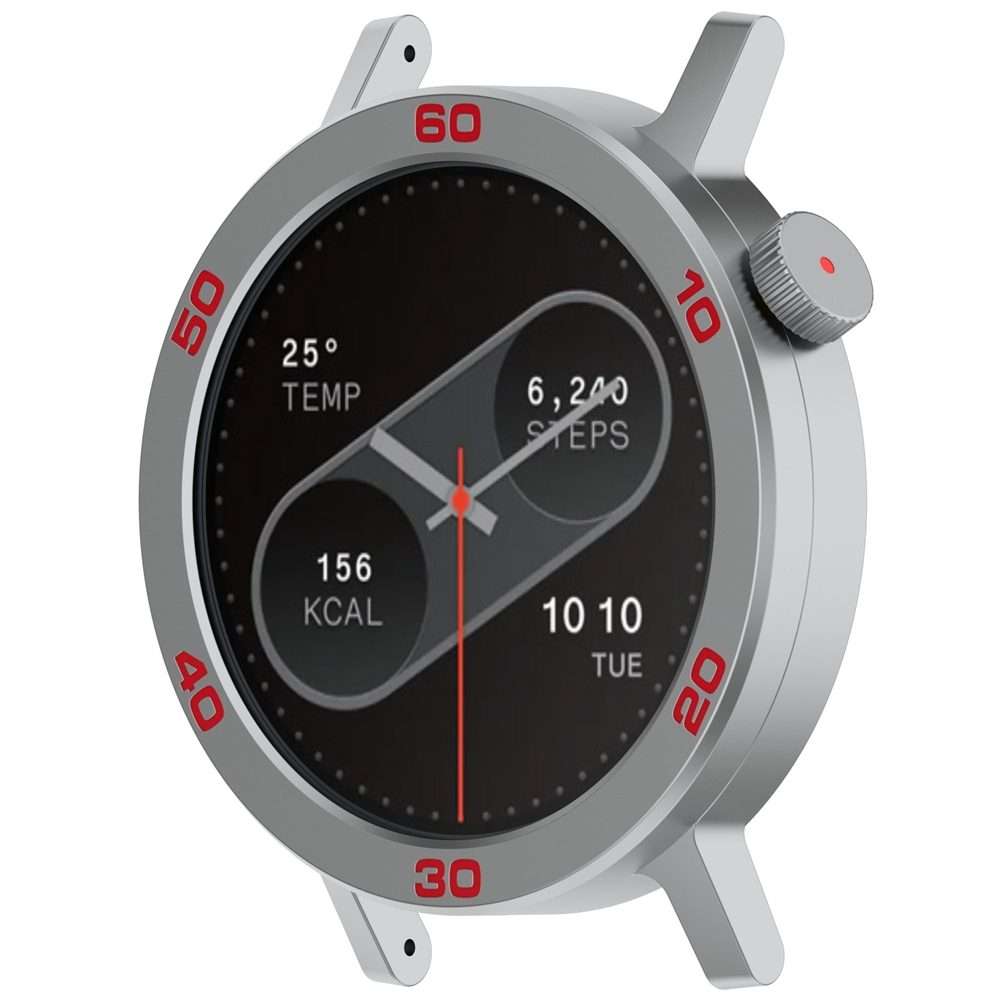 For Nothing CMF Watch Pro 2 Smart Watch Metal Bezel Number Ring Frame(Silver Red)