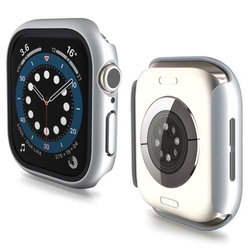 For Apple Watch Series 10 / 11 46mm PC Integrated Tempered Film Watch Case(Bright Silver)