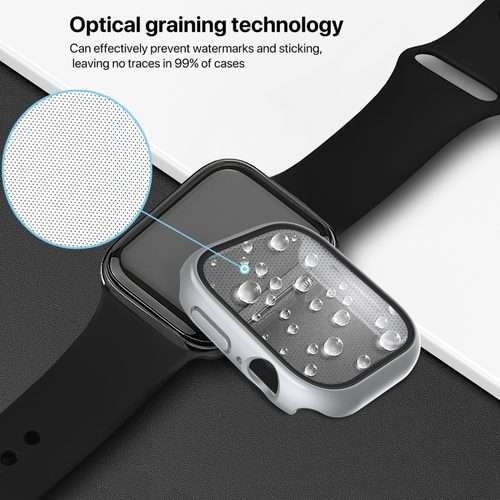 For Apple Watch Series 10 / 11 46mm PC Integrated Tempered Film Watch Case(Bright Silver)