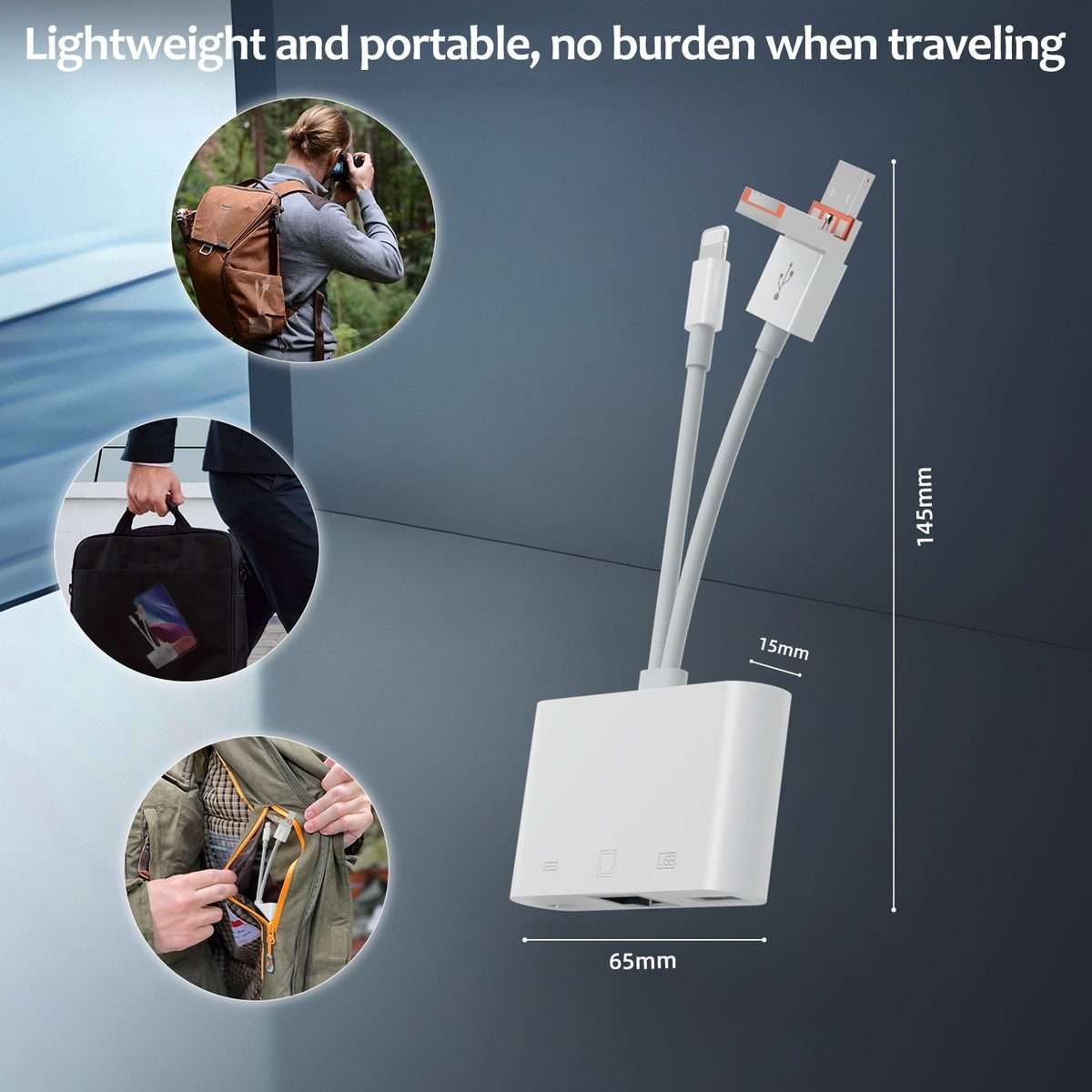 NK-107TL Pro USB-C / Type-C, 8 Pin, USB to 8 Pin, USB, RJ45 Multi-function Adapter(White)