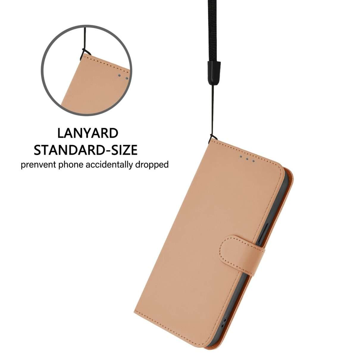 For Infinix Note Edge 5G Global Skin Feel Solid Color Leather Phone Case with Lanyard(Nude)