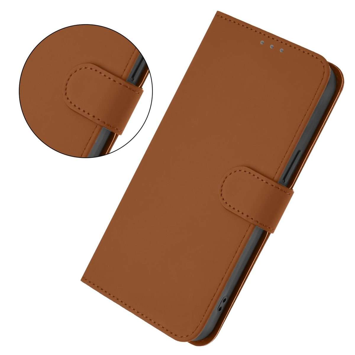 For itel A95 5G Skin Feel Solid Color Leather Phone Case with Lanyard(Brown)