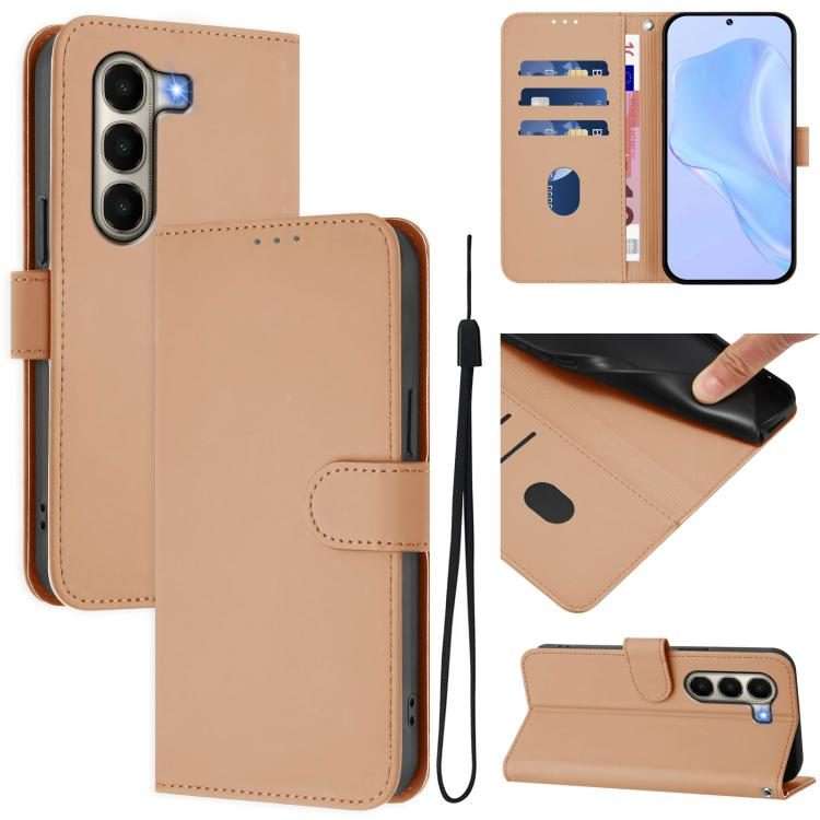 For itel A95 5G Skin Feel Solid Color Leather Phone Case with Lanyard(Nude)