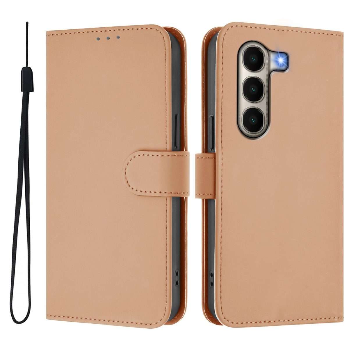 For itel A95 5G Skin Feel Solid Color Leather Phone Case with Lanyard(Nude)