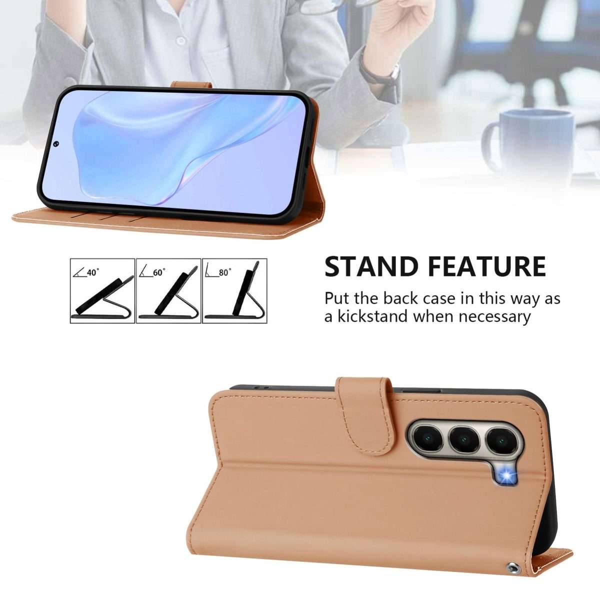 For itel A95 5G Skin Feel Solid Color Leather Phone Case with Lanyard(Nude)