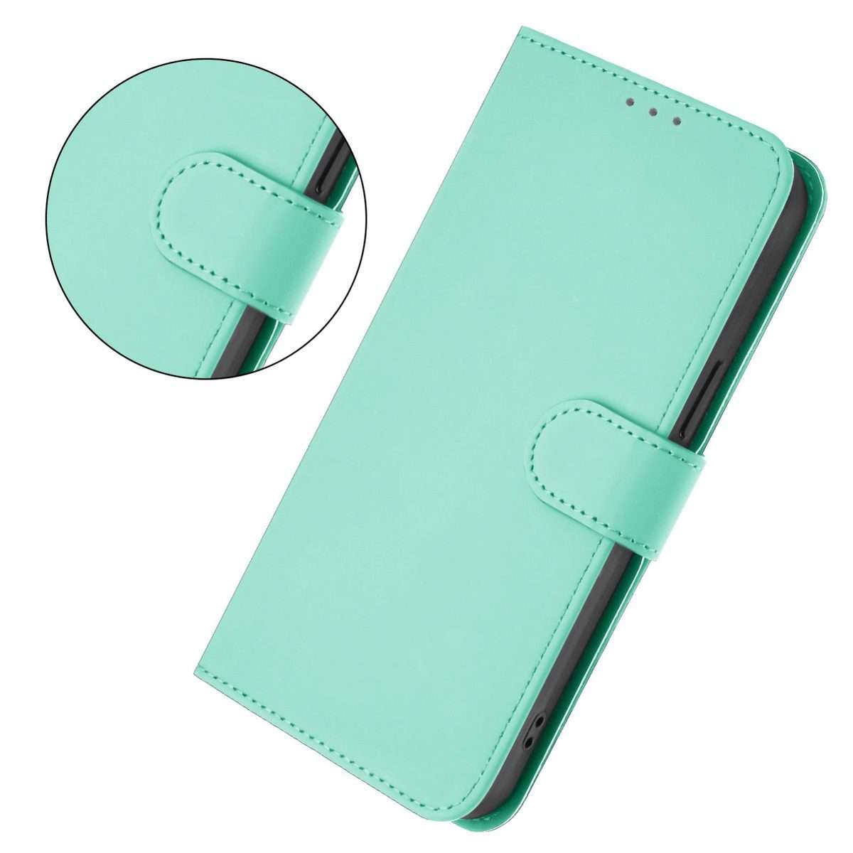 For itel A95 5G Skin Feel Solid Color Leather Phone Case with Lanyard(Mint Green)