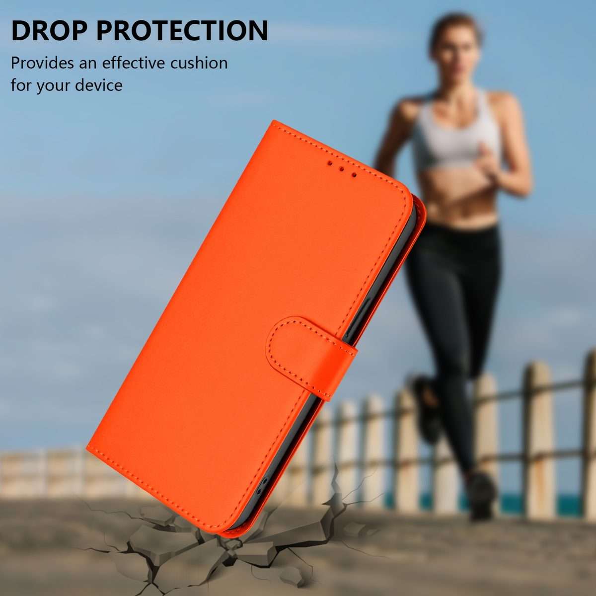 For Redmi K80 / K80 Pro Skin Feel Solid Color Leather Phone Case with Lanyard(Orange)