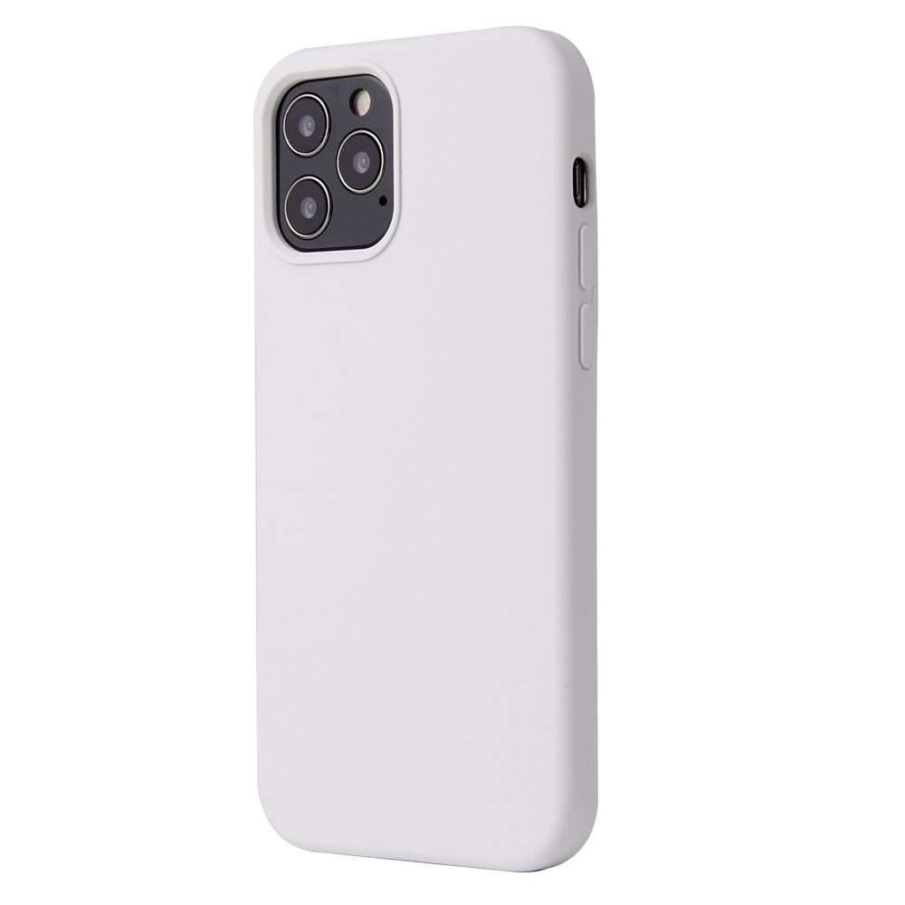 For iPhone 12 / 12 Pro Solid Color Liquid Silicone Shockproof Protective Case(White)