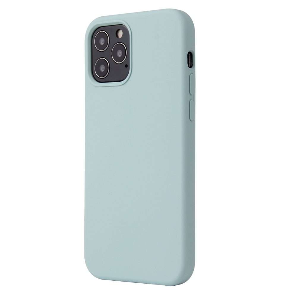 For iPhone 12 / 12 Pro Solid Color Liquid Silicone Shockproof Protective Case(Emerald Green)