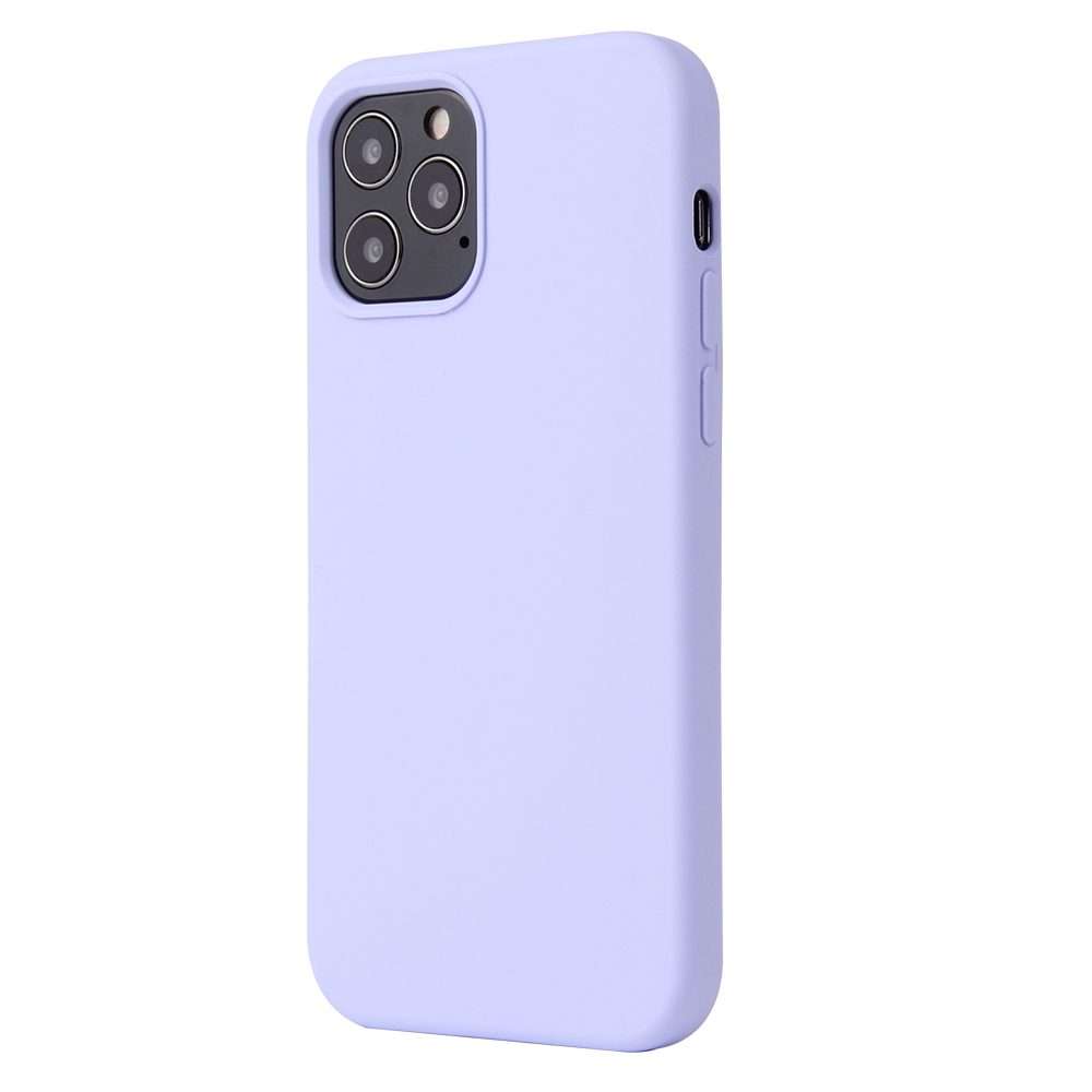 For iPhone 12 / 12 Pro Solid Color Liquid Silicone Shockproof Protective Case(Light Purple)