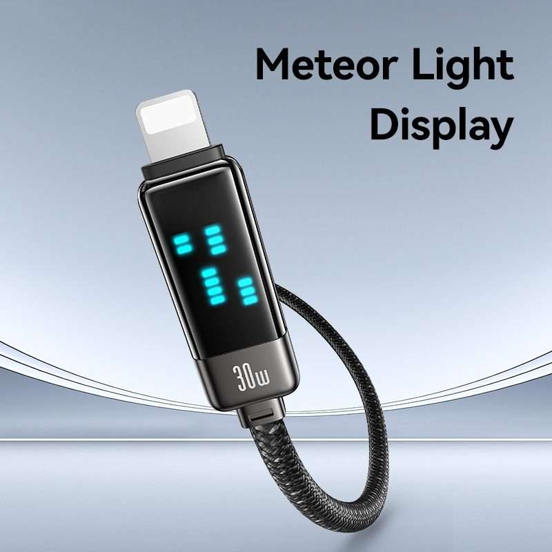 USAMS SJ743 30W USB-C / Type-C to 8 Pin Zinc Alloy Fast Data Cable, Length: 1.2m(Titanium)