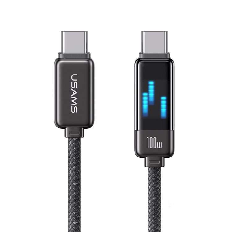USAMS SJ744 100W USB-C / Type-C to USB-C / Type-C Zinc Alloy Fast Data Cable, Leng ... (Gun Color)