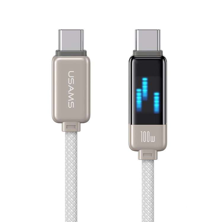 USAMS SJ744 100W USB-C / Type-C to USB-C / Type-C Zinc Alloy Fast Data Cable, Lengt ... (Titanium)