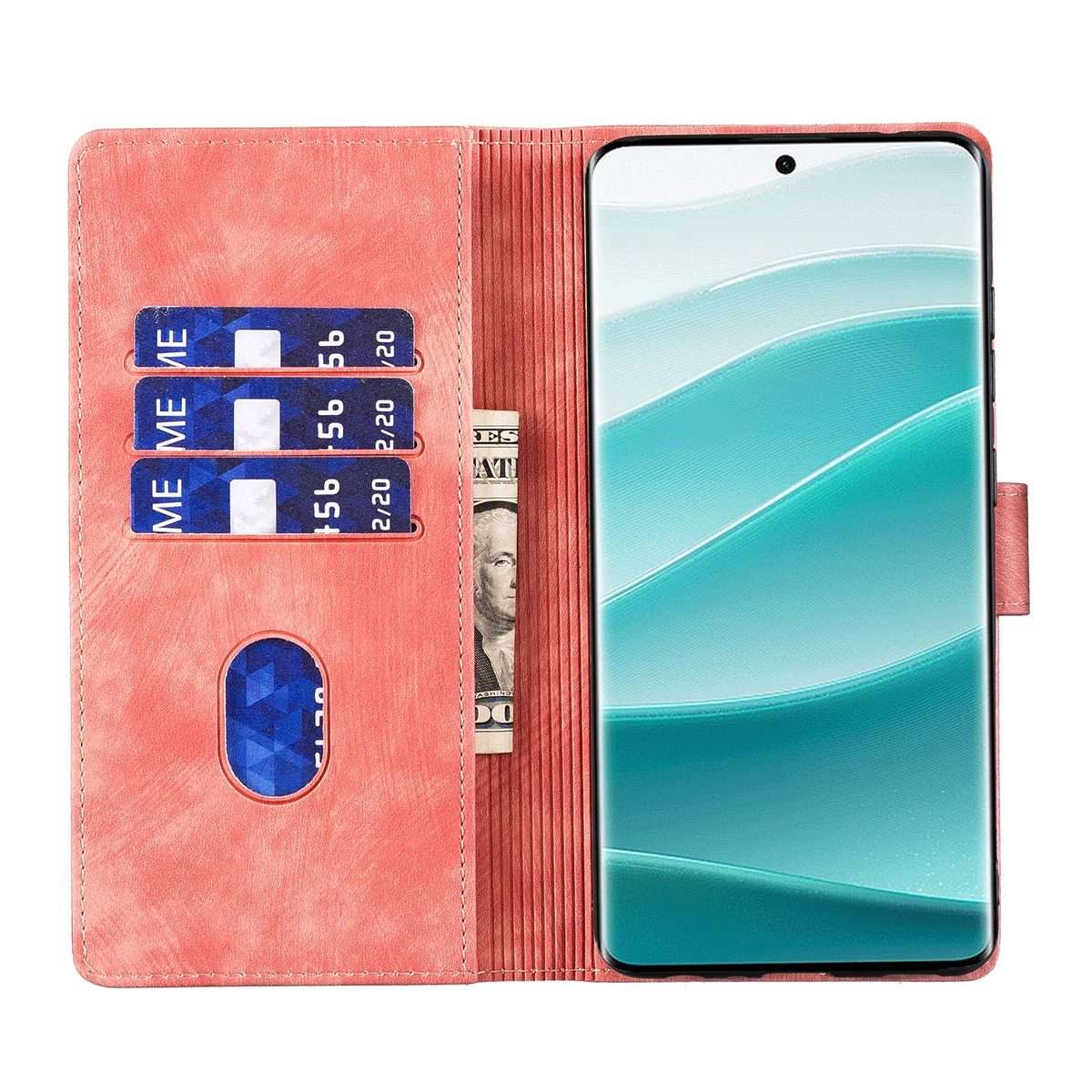 For Redmi Note 14 Pro 5G Pen Heart Cat Embossed Leather Phone Case(Orange)