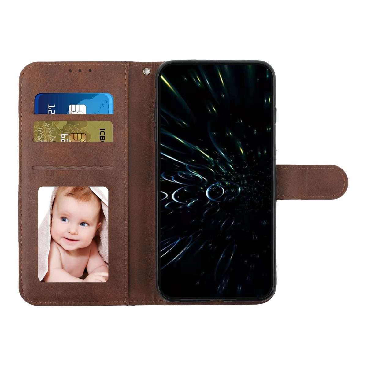 For Redmi Note 14 Pro 5G Global Stitching Calf Texture Buckle Leather Phone Case(Brown)