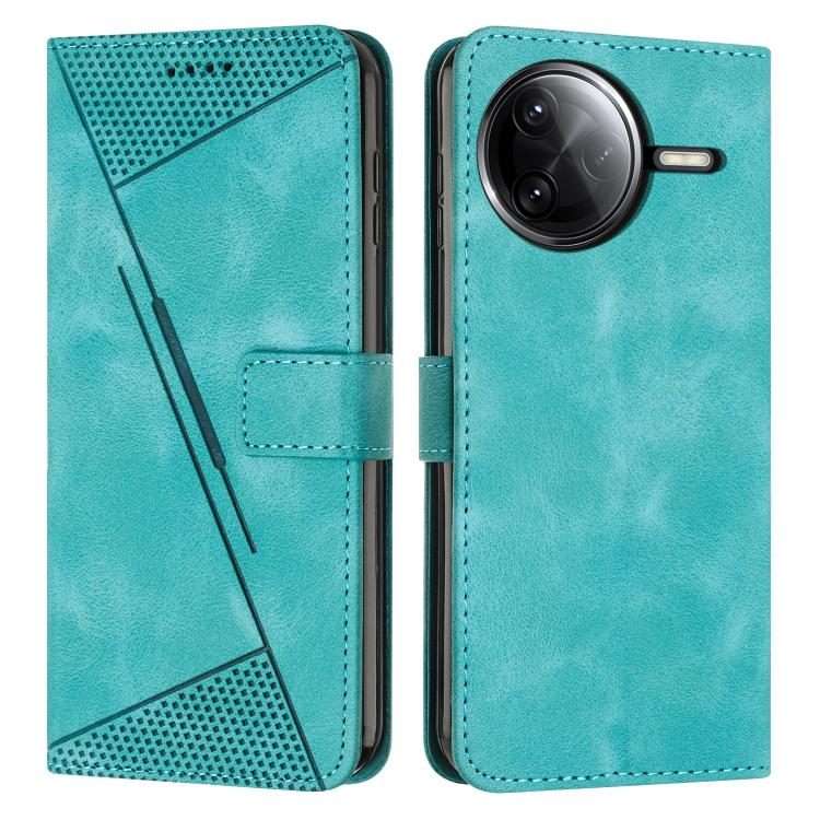 For Redmi K80 / K80 Pro Dream Triangle Leather Phone Case with Lanyard(Green)
