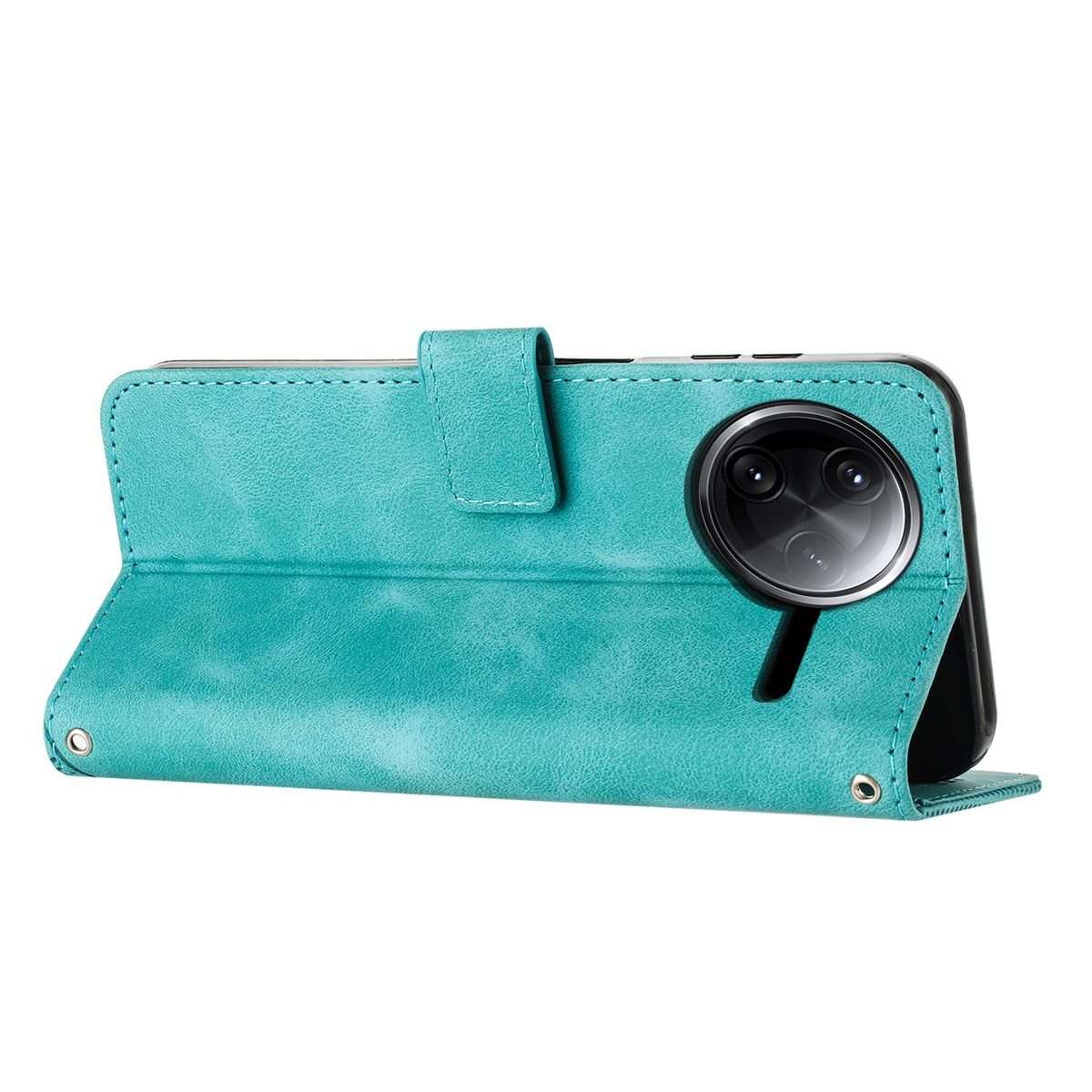 For Redmi K80 / K80 Pro Dream Triangle Leather Phone Case with Lanyard(Green)