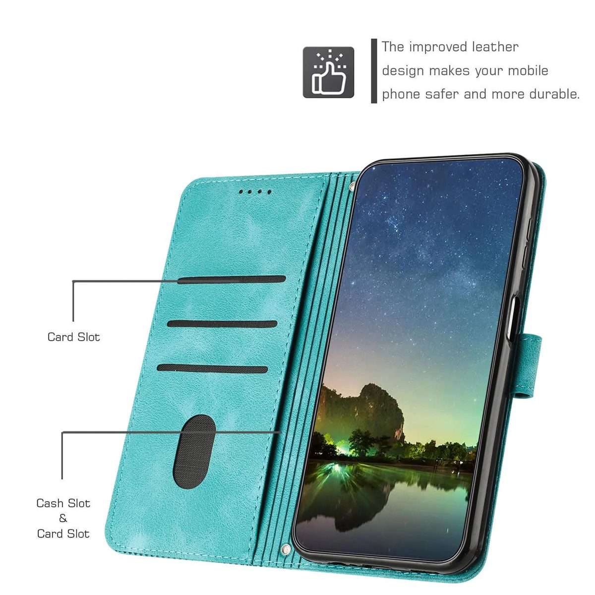 For Redmi K80 / K80 Pro Dream Triangle Leather Phone Case with Lanyard(Green)